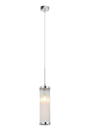 Светильник подвесной с лампочкой CRYSTAL LUX Tadeo SP1 D100 Chrome/Transparente+Lamps 