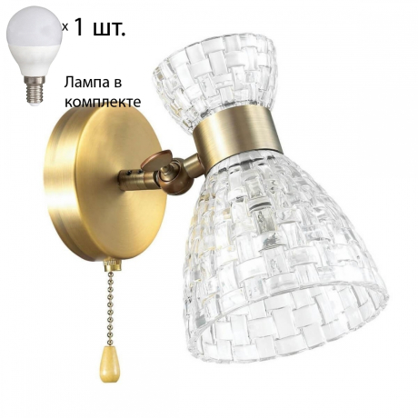Бра с лампочкой Lumion Jackie 3704/1W+Lamps E14 P45 