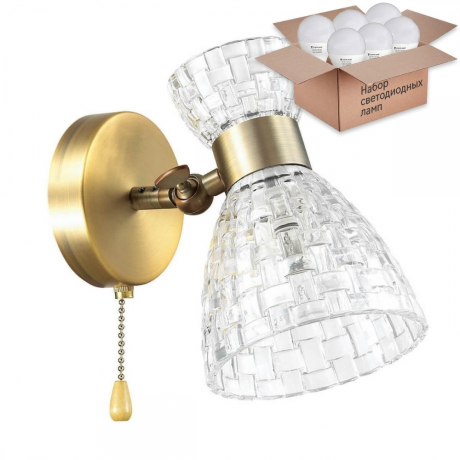 Бра с лампочкой Lumion Jackie 3704/1W+Lamps E14 P45 