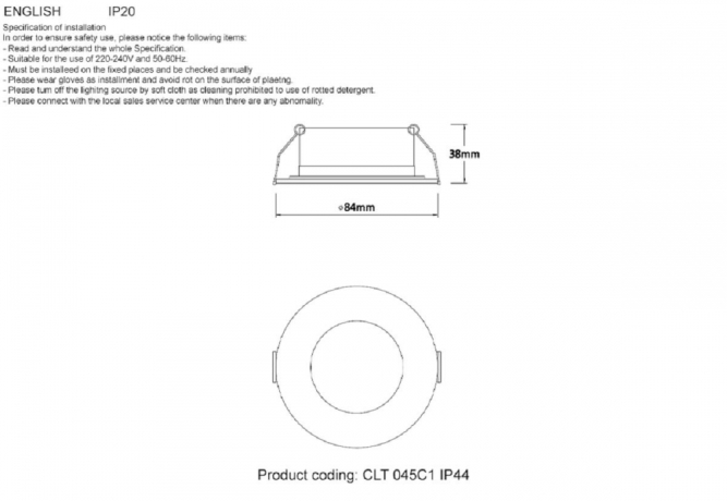 Светильник точечный с Led лампочками в комплекте CRYSTAL LUX CLT 045C1 WH IP44+Lamps 