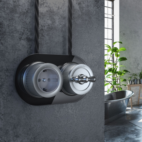 Выключатель на 4 положения Werkel Ретро (матовый хром) WL19-01-05