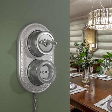 Выключатель на 4 положения Werkel Ретро (матовый хром) WL19-01-05