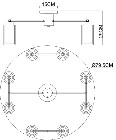 Люстра с лампочками. Комплект от Lustrof. №444886-615867 
