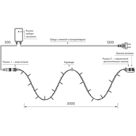 5м. Гирлянда нить RGB Ardecoled 230V ARD-String-Home-5000-Clear-50Led-Live RGB (25763)