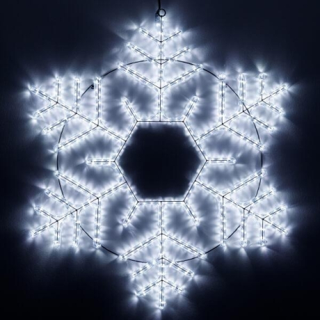 Светодиодная фигура Снежинка холодный свет Ardecoled ARD-Snowflake-M10-1000x900-576Led White (34258)