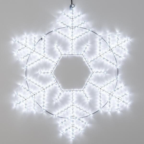Светодиодная фигура Снежинка холодный свет Ardecoled ARD-Snowflake-M10-1000x900-576Led White (34258)