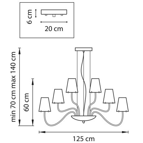 Люстра подвесная с Led лампочками в комплекте Lightstar 758214+Lamps 