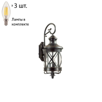 Уличный светильник с лампочками Odeon Light Sation 4045/3W+Lamps E14 Свеча
