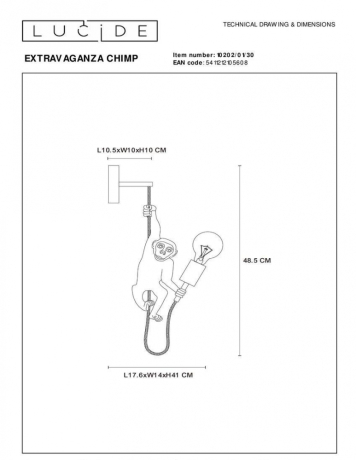 Бра Lucide Extravaganza Chimp 10202/01/30 