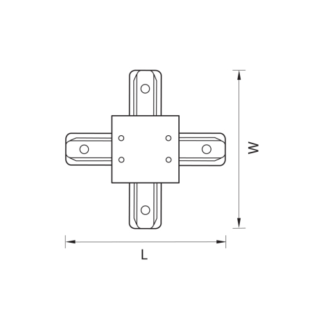 Соединитель X-образный для треков Lightstar Barra 501146 