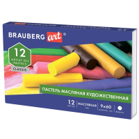 Нарушена упаковка! <271364> Пастель масляная художественная BRAUBERG ART CLASSIC, 12 цветов, круглое сечение, 181447 (181447)