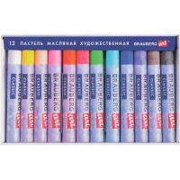 Нарушена упаковка! <271364> Пастель масляная художественная BRAUBERG ART CLASSIC, 12 цветов, круглое сечение, 181447 (181447)