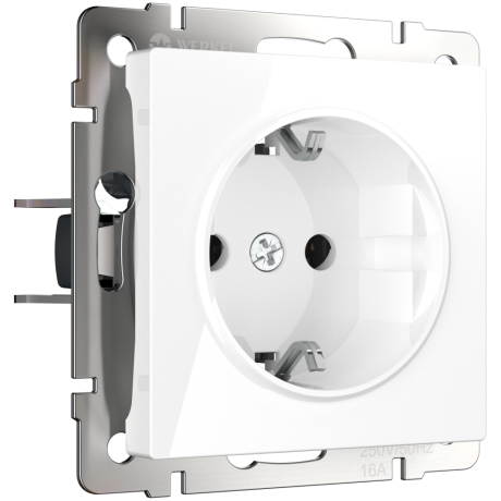 Розетка с заземлением, без рамки Werkel белый W1171001