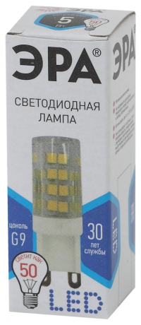 Лампа светодиодная ЭРА G9 5W 4000K прозрачная LED JCD-5W-CER-840-G9 Б0027864 