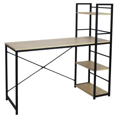 Нарушена упаковка!  <269680> Стол на металлокаркасе BRABIX "LOFT CD-005",1200х520х1200 мм, 3 полки, цвет дуб натуральный, 641223 (641223)