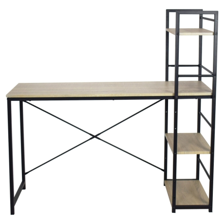 Нарушена упаковка!  <269680> Стол на металлокаркасе BRABIX "LOFT CD-005",1200х520х1200 мм, 3 полки, цвет дуб натуральный, 641223 (641223)