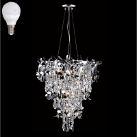 Подвесная люстра с лампочками CRYSTAL LUX Romeo SP10 Chrome D600+Lamps