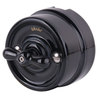 Выключатель на 4 положения двухклавишный без рамки Werkel Ретро (черный) W5620008