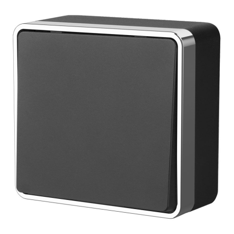 Выключатель проходной одноклавишный без рамки Werkel Gallant (черный/хром) W5012035