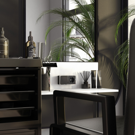 Выключатель проходной одноклавишный без рамки Werkel Gallant (черный/хром) W5012035