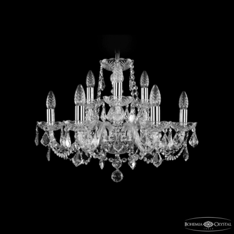 Подвесная люстра Bohemia Ivele Crystal 1402 1402/6+3/195 Ni Leafs 