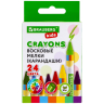Нарушена упаковка! <652720> Восковые мелки BRAUBERG KIDS, НАБОР 24 цвета, 271697 (271697)