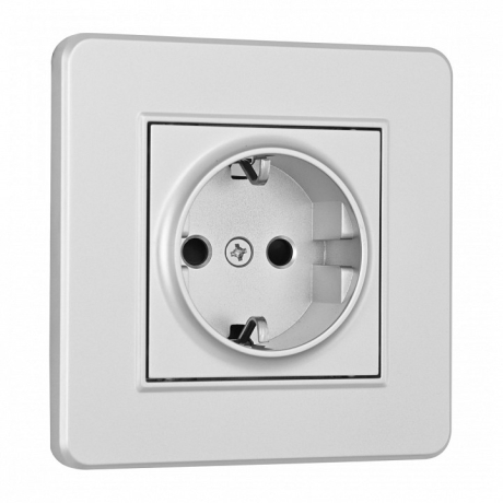 Розетка с заземлением и со шторкой Arte Milano SET16-1 SET16-1-40-1 silver 