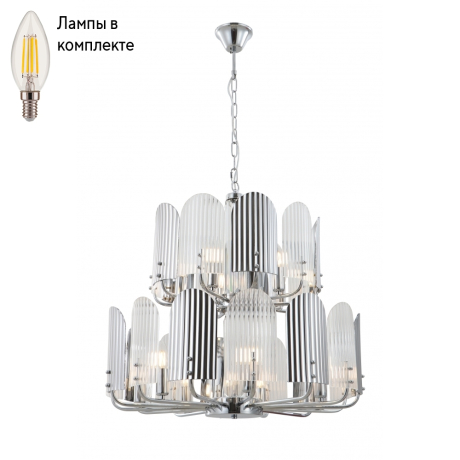 Люстра подвесная с лампочками iLamp 15571-12 CR+MULT+Lamps 