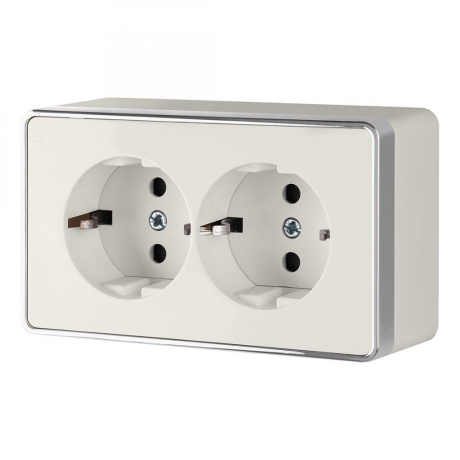 Розетка двойная с заземлением Werkel Gallant (слоновая кость) W5072103