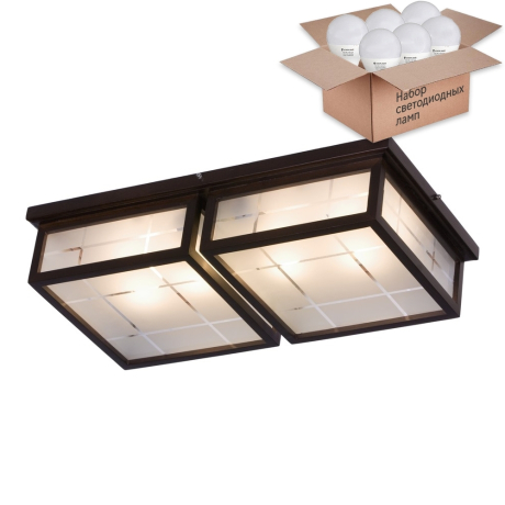 Потолочный светильник с лампочками Velante 548-727-04+Lamps E27 P45 