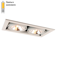 Точечный светильник с лампочками Arte lamp A5949PL-2WH+Lamps
