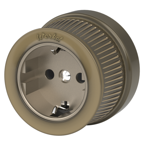 Розетка с заземлением, без рамки Werkel Ретро (бронза) W5771012